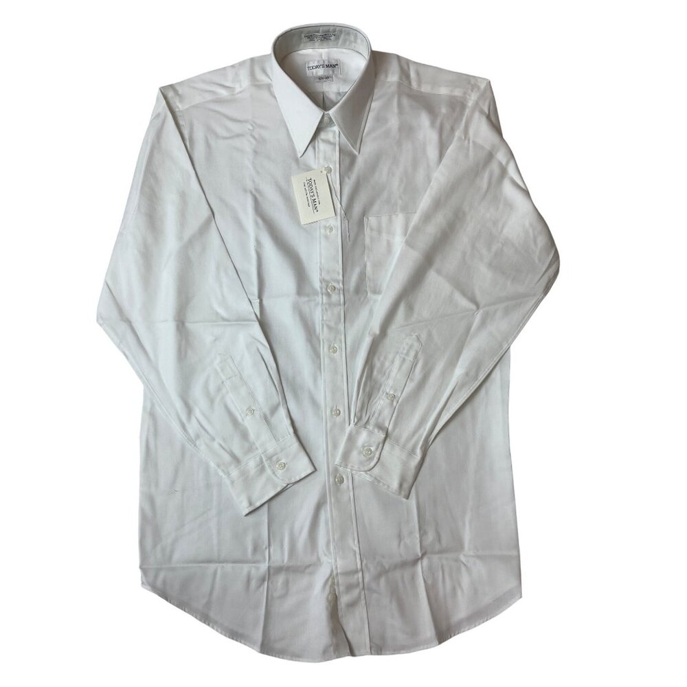 Today’s Man Men's White Button Up Classic Fit Shirt Sz 33 - New